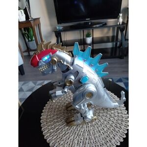 MechaGodzilla Robot Dinosaur Toy –Large Silver/Gold Figure –Light Up –Read